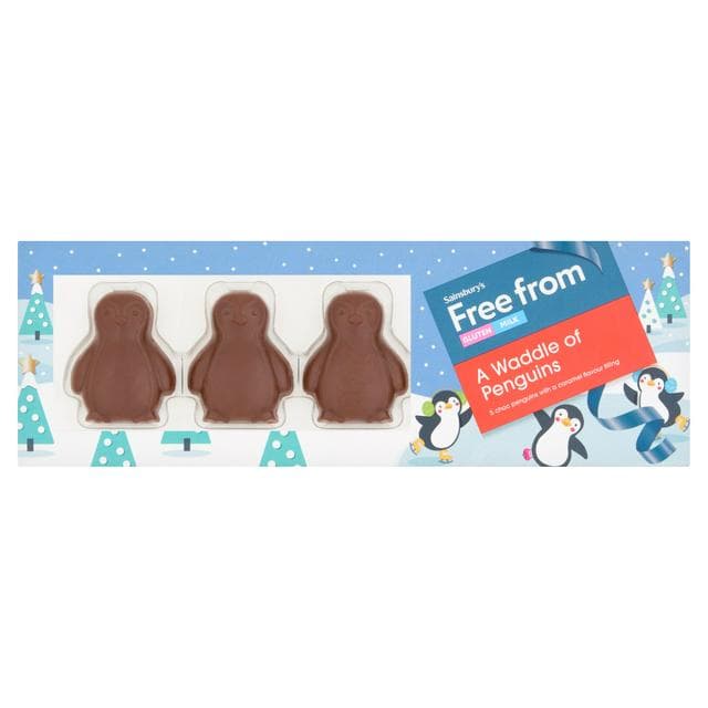 Sainsbury's Free From A Waddle of Penguins Choc Penguins with a Caramel Flavour Filling x5 50g - gallery image 1