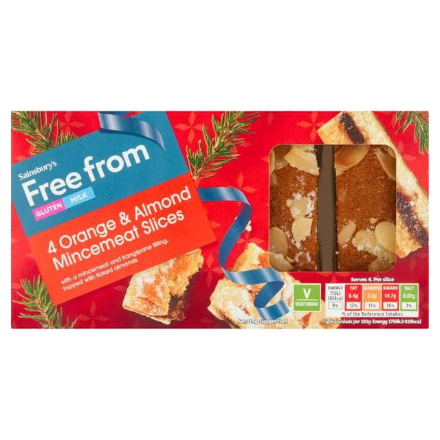 Sainsbury's Free From Orange & Almond Mincemeat Slices x4 176g - gallery image 1