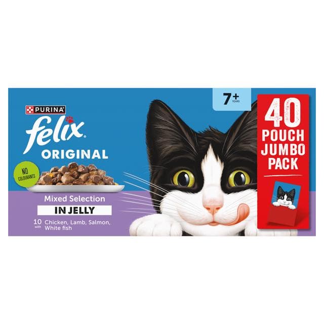 Felix Original Senior 7+ Mixed Selection in Jelly Wet Cat Food 40 x 85g - gallery image 6