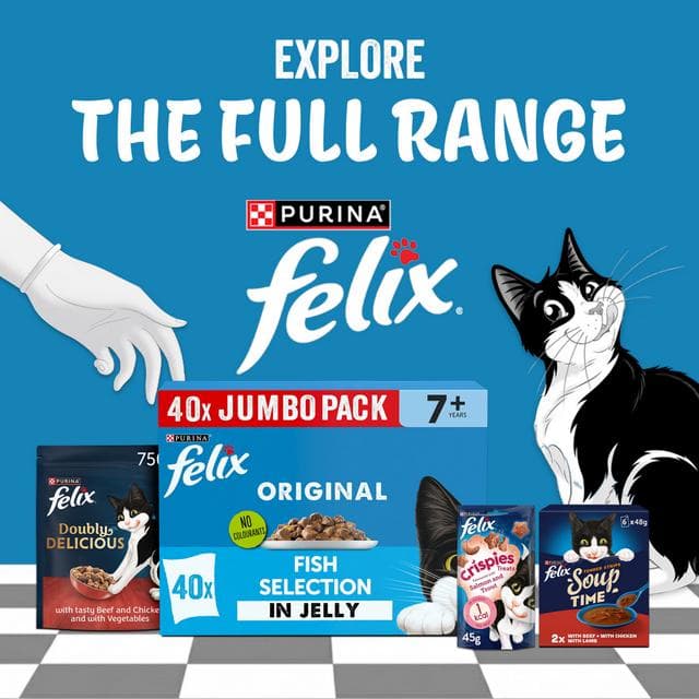 Felix Original Senior 7+ Fish Selection in Jelly Wet Cat Food 40 x 85g - gallery image 6