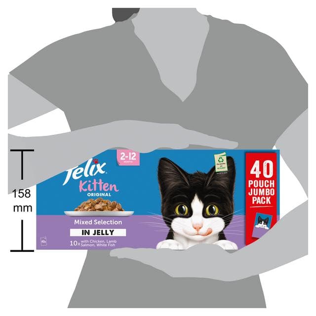 Felix Original Kitten Mixed Selection in Jelly Wet Cat Food 40 x 85g - gallery image 3