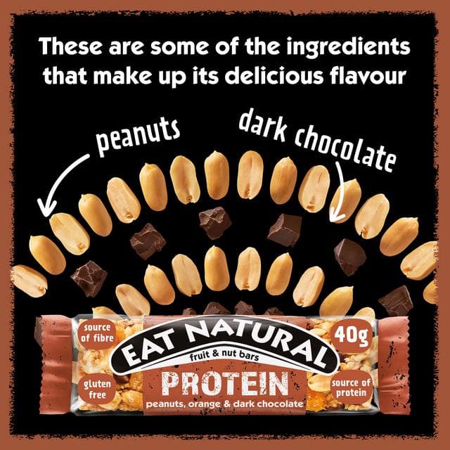 Eat Natural Protein Peanuts Orange Dark Chocolate Fruit & Nut Cereal Bars 3x40g - gallery image 3