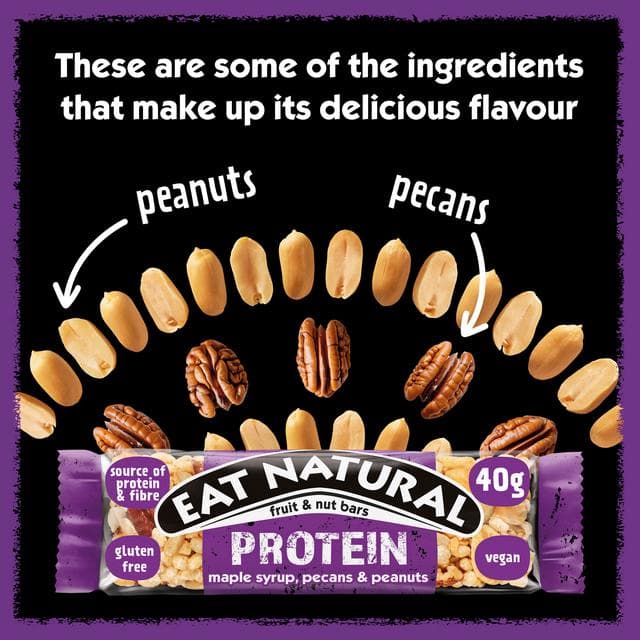 Eat Natural Protein Maple Syrup Pecans Peanuts Fruit & Nut Cereal Bars 3x40g - gallery image 3