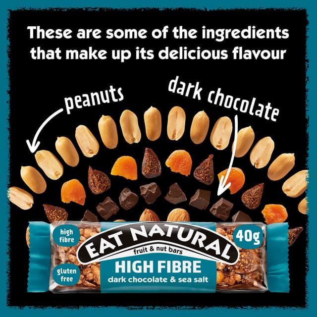 Eat Natural Fibre Dark Chocolate Sea Salt Fruit & Nut Cereal Bars 3x40g - gallery image 3