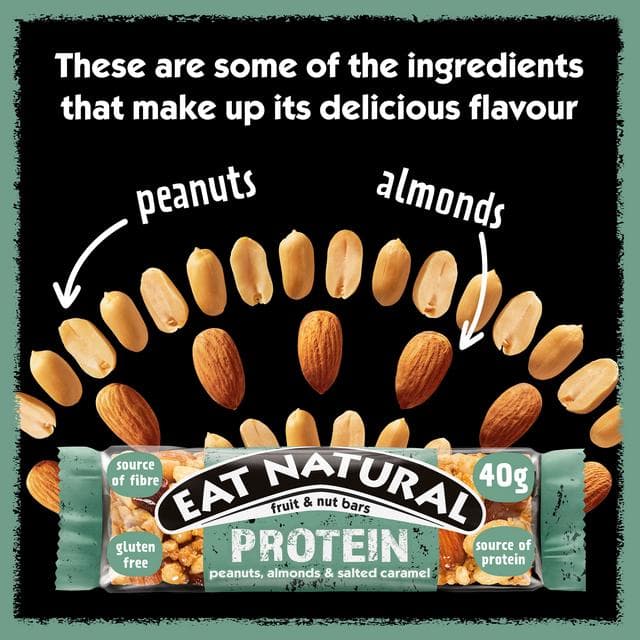 Eat Natural Protein Peanuts Almonds Salted Caramel Fruit & Nut Cereal Bars 3x40g - gallery image 3
