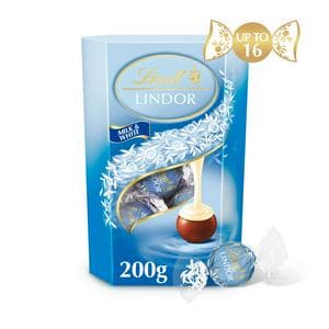 Lindt Lindor Milk & White Chocolate Truffles Box 200g