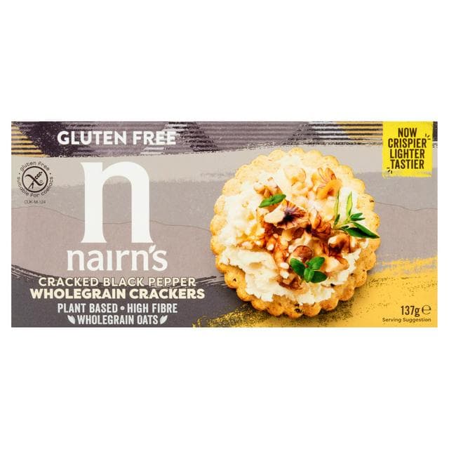 Nairn's Cracked Black Pepper Wholegrain Crackers 137g - gallery image 1