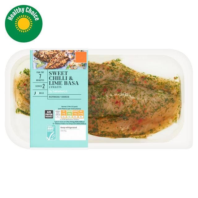 Sainsbury's 2 Ready to Cook Sweet Chilli ASC Basa Fillets 220g - gallery image 1