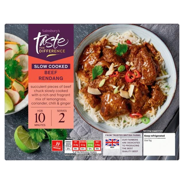 Sainsbury's Slow Cooked British Beef Rendang, Taste the Difference 555g (serves 2) - gallery image 1