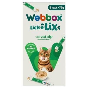 Webbox Lick E Lix with Real Catnip Cats Treats 5 x 15g