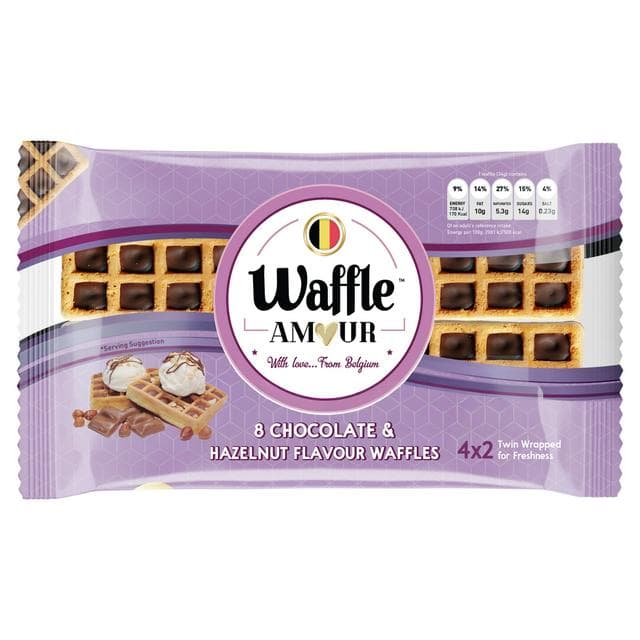 Waffle Amour Chocolate & Hazelnut Flavour Waffles 8x34g - gallery image 1
