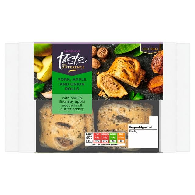 Sainsbury's 188g Pork, Apple & Onion Rolls, Taste the Difference - gallery image 1