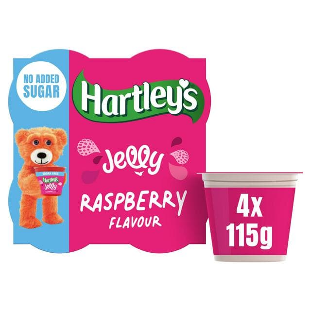 Hartley's No Added Sugar Raspberry Flavour Jelly 4x115g - gallery image 1