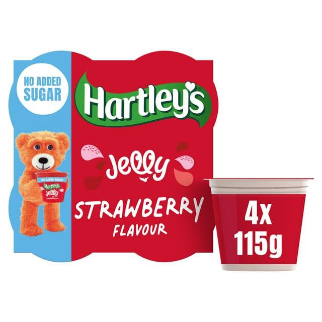 Hartley's No Added Sugar Strawberry Flavour Jelly 4x115g - gallery image 1