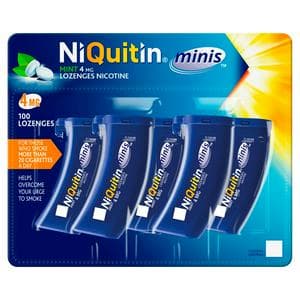NiQuitin Minis Mint Nicotine Lozenges Reduce & Quit Smoking Aid x100 4mg