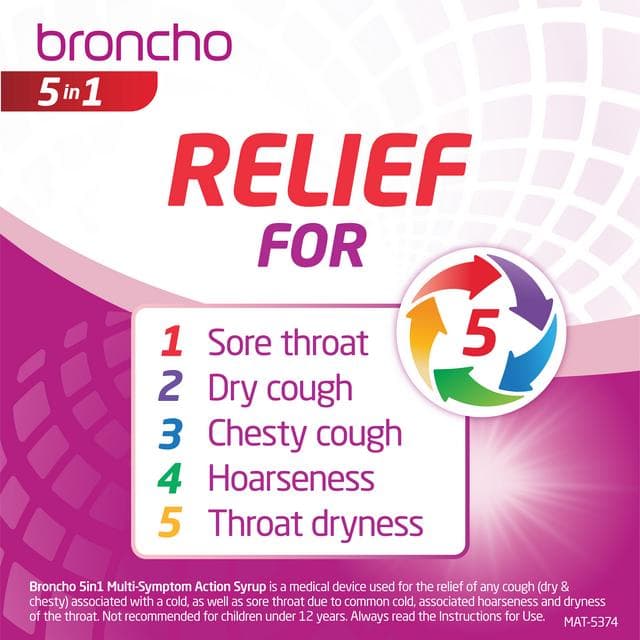 Broncho 5 In 1 Multi Symptom Action Cough Syrup 120ml - gallery image 2