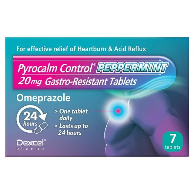 Dexcel Pharma Pyrocalm Control Peppermint Flavour Gastro Resistant Tablets x7 - gallery image 1
