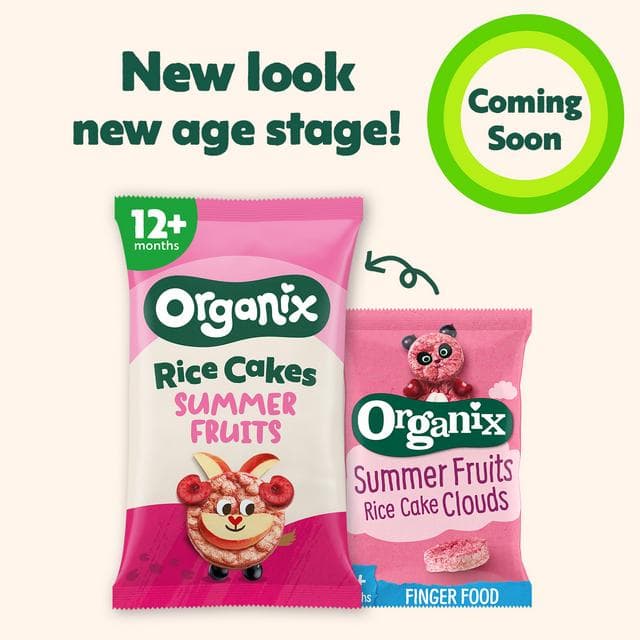 Organix 4 x 18g 7+ Months Summer Fruits Rice Cake Clouds - gallery image 2