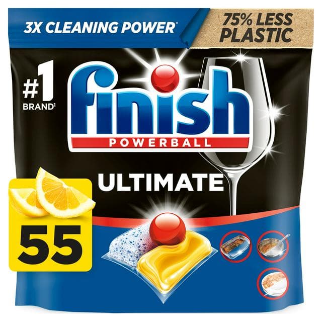 Finish Ultimate Deep Clean & Shine Dishwasher Tablets Lemon x55 - gallery image 1