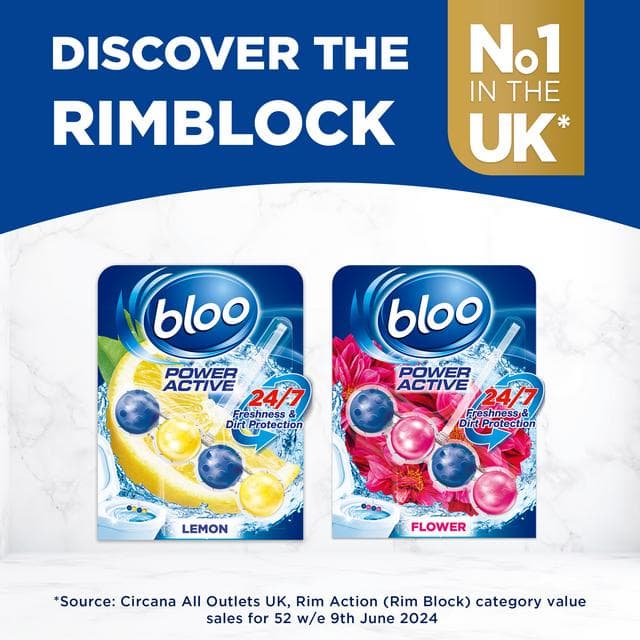 Bloo Power Active Flowers Toilet Rim Block 50g - gallery image 5