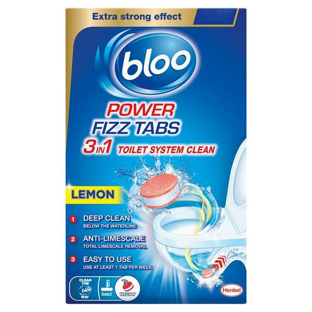 Bloo Power Anti Limescale Toilet Fizz Tabs Lemon 8x22.5g - gallery image 1