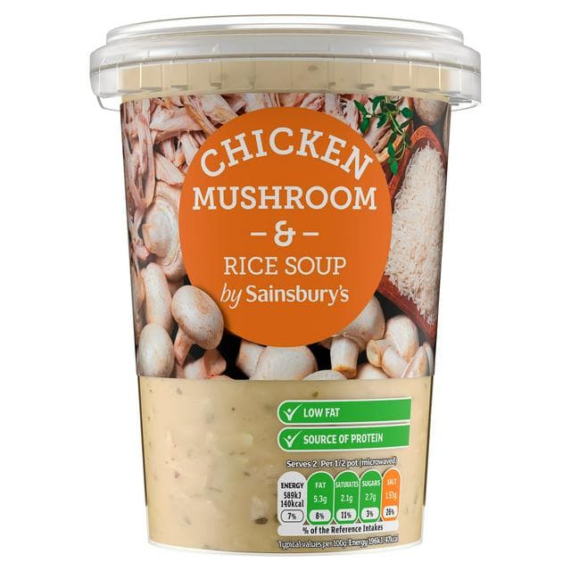 Sainsbury's 600g Chicken Mushroom & Rice Soup - gallery image 1