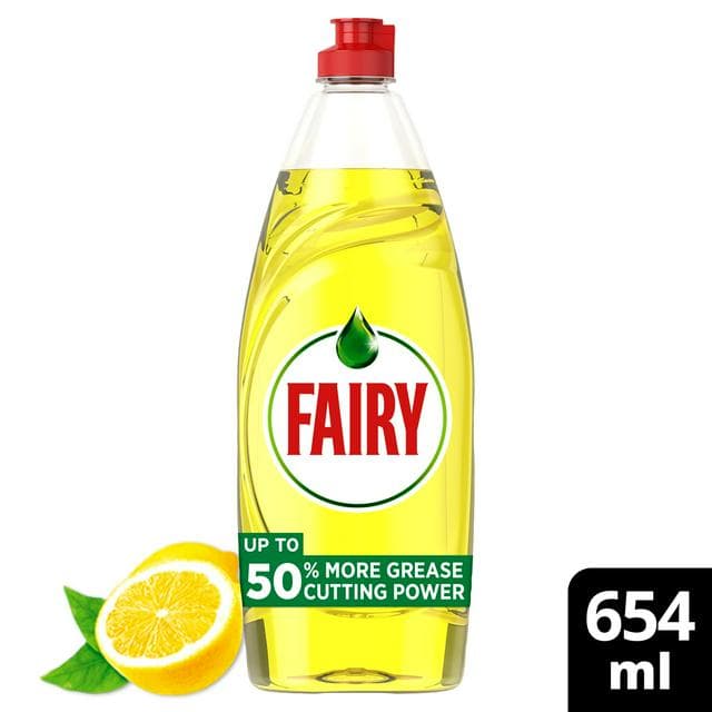 Fairy Lemon Washing Up Liquid with Lift Action 654ml - gallery image 1