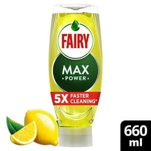 Fairy Max Lemon Power Washing Up Liquid 640ml