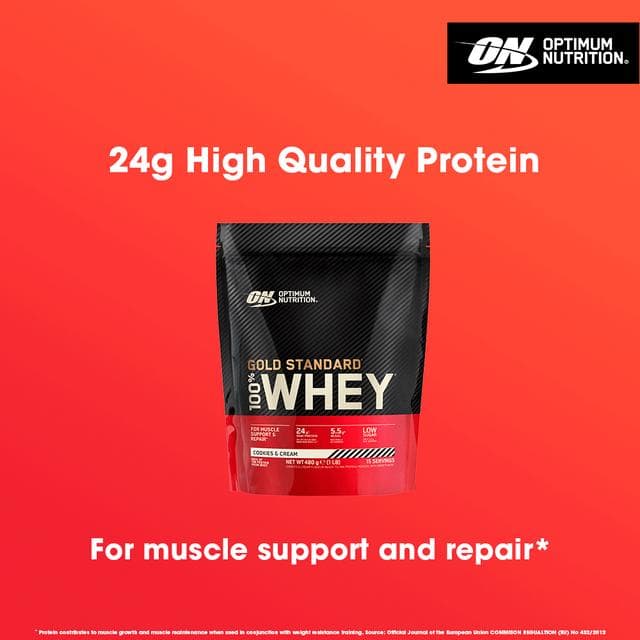 Optimum Nutrition 100% Gold Standard Whey Cookies & Cream 480g - gallery image 4