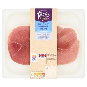 Sainsbury's Dry Cured Gammon Steaks Unsmoked, Taste the Difference 400g