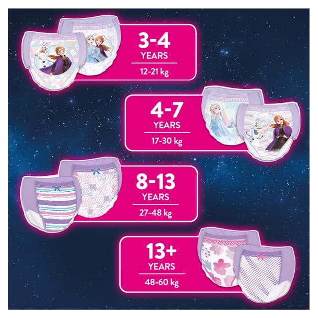 Huggies DryNites Girls Pyjama Pants For Bedwetting 13+ Years, 48-60kg x9 - gallery image 5