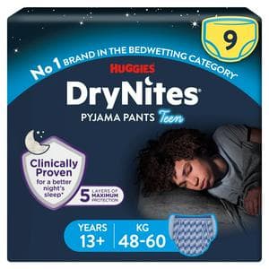 Huggies DryNites Boy Pyjama Pants For Bedwetting 13+, 48-60kgs x9