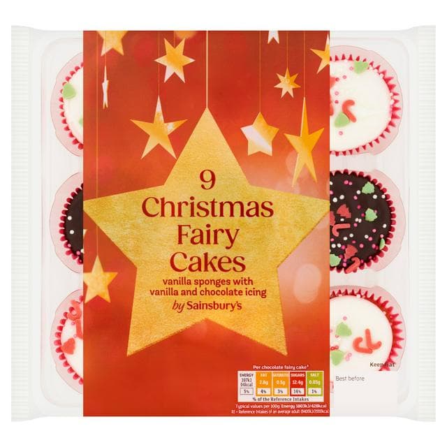 Sainsbury's Christmas Fairy Cakes x9 - gallery image 1