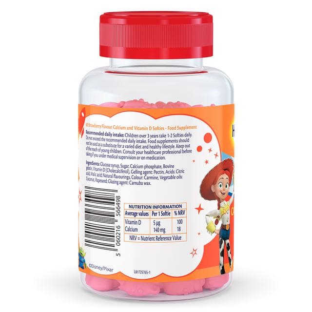 Haliborange Calcium & Vit D Bones & Teeth 60 Character Shaped Strawberry Flavour Softies for Kids 3+ - gallery image 5
