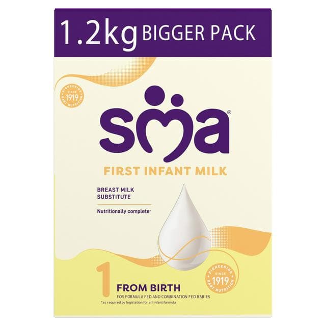 SMA First Infant Baby Milk Powder Formula from birth 1.2kg (2x600g) - gallery image 1