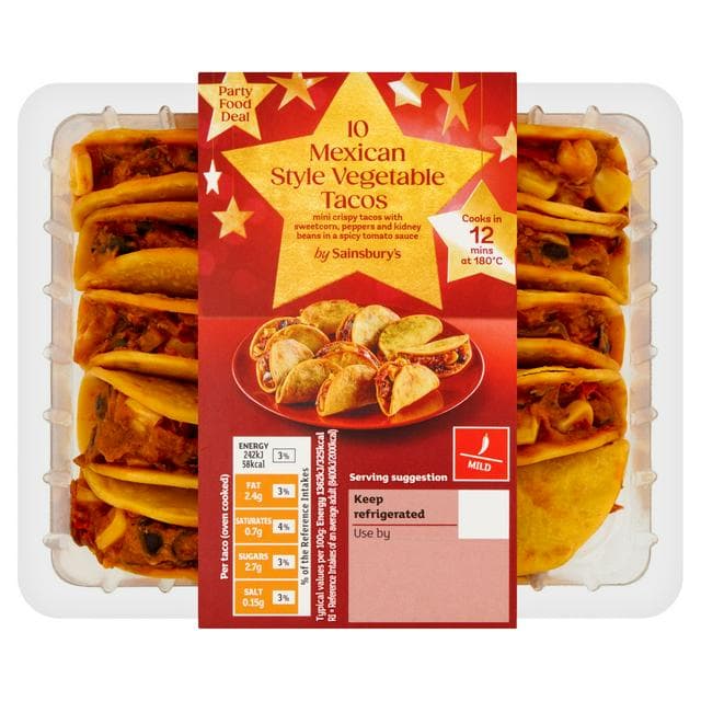 Sainsbury's Mexican Style Vegetable Tacos x10 200g - gallery image 1