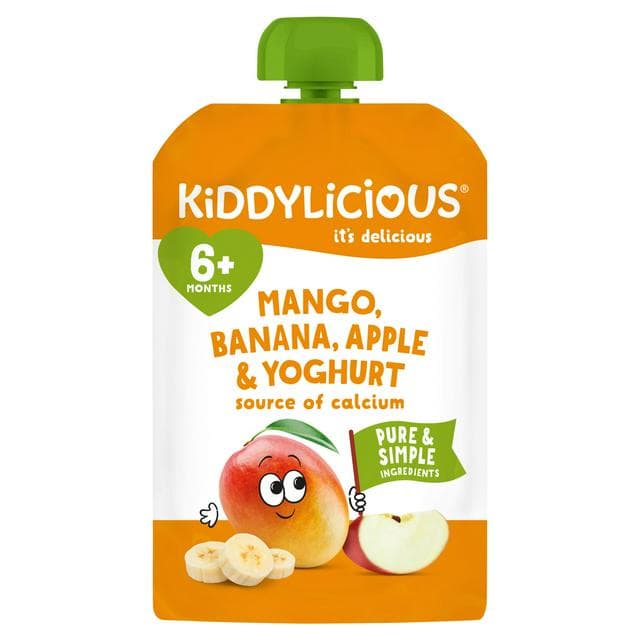 Kiddylicious Mango, Banana, Apple & Yoghurt Pouch Baby Food 100g - gallery image 1
