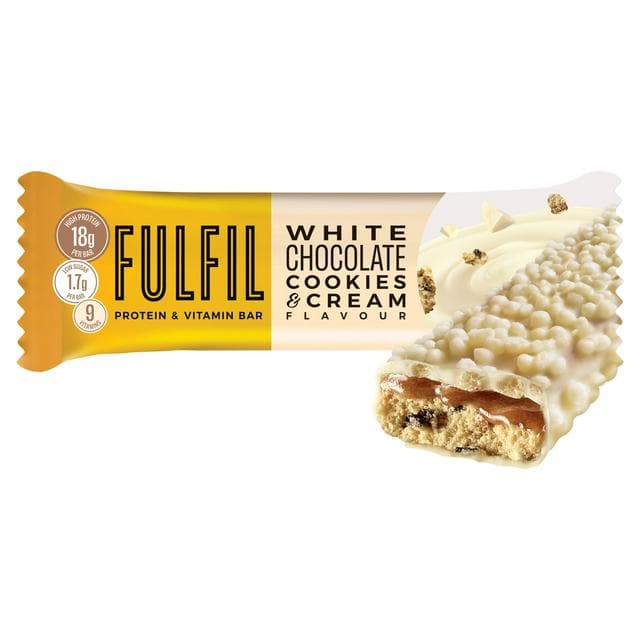 Fulfil White Chocolate Cookies & Cream Flavour Vitamin Protein Bar 55g - gallery image 1