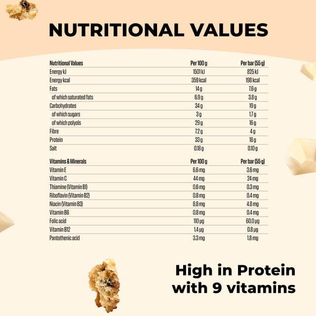 Fulfil White Chocolate Cookies & Cream Flavour Vitamin Protein Bar 55g - gallery image 6
