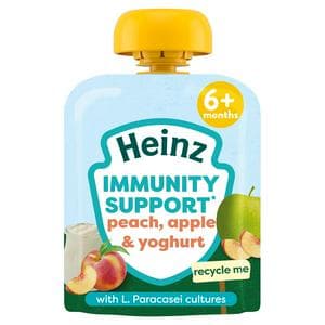 Heinz Baby Food Peach, Apple & Yoghurt Immunity Support Fruit Pouch 6+ Months 85g
