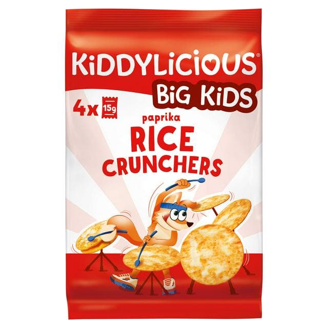 Kiddylicious Paprika Rice Crunchers Kids Snacks 4x15g - gallery image 1