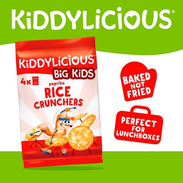 Kiddylicious Paprika Rice Crunchers Kids Snacks 4x15g - gallery image 2