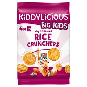 Kiddylicious BBQ Flavoured Rice Crunchers Kids Snacks 4x15g