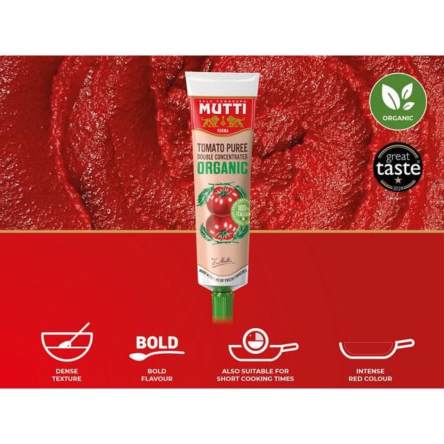 Mutti Organic Double Concentrate Tomato Puree 185g - gallery image 2