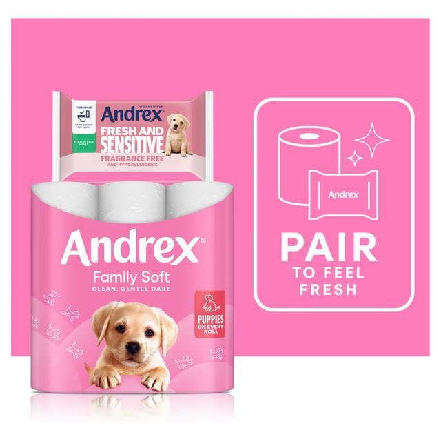 Andrex Fresh & Sensitive Flushable Moist Toilet Tissue Wipes Single Pack x30 - gallery image 3