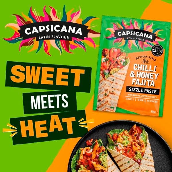 Capsicana 335g Mexican Chilli & Honey Fajita Kit - gallery image 3