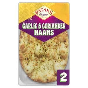 Patak's Garlic & Coriander Naan Breads x2