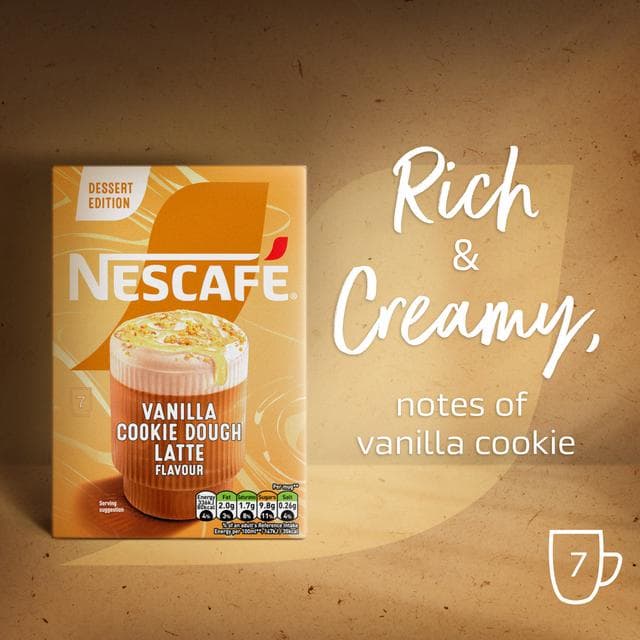 Nescafé 7 x 19.5g Vanilla Cookie Dough Latte Sachets - gallery image 3