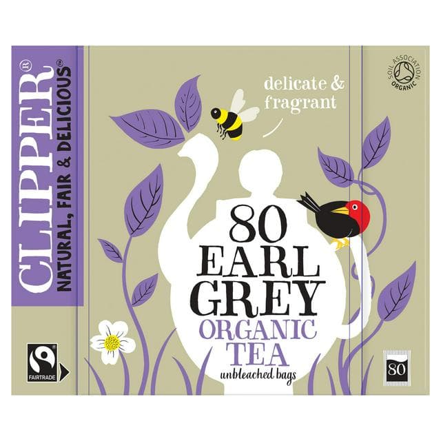 Clipper Fairtrade Bags of Our Organic Earl Grey Tea Unbleached Bags x80 200g - gallery image 1