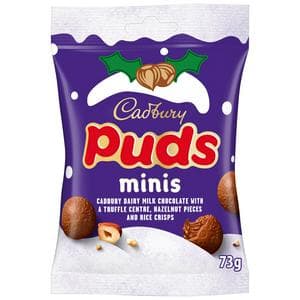 Cadbury Puds 73g Mini Chocolate Bag with Hazelnuts